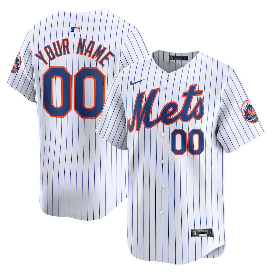 Men New York Mets Nike White Home Limited Custom MLB Jersey->customized mlb jersey->Custom Jersey